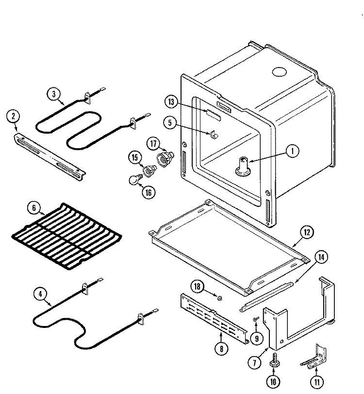 OVEN / BASE Diagram and Parts List for AER1350AAT  Admiral Range