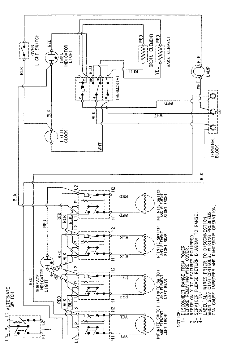 WIRING INFORMATION Diagram and Parts List for AER1350AAT  Admiral Range