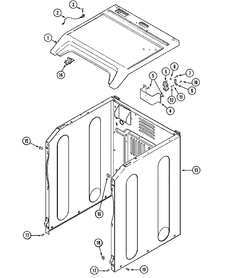 CABINET - FRONT Diagram and Parts List for MDE3000AYW  Maytag Dryer