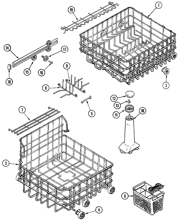 TRACK & RACK ASSEMBLY Diagram and Parts List for MDC4000AWX  Maytag Dishwasher