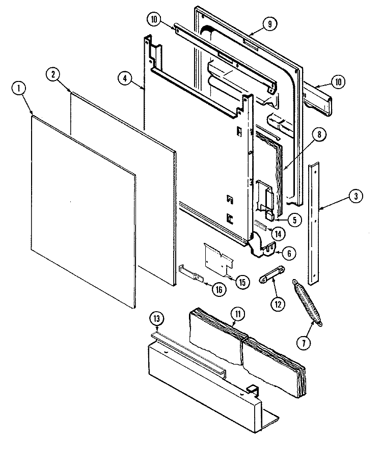 DOOR (MDC4000AWE) Diagram and Parts List for MDC4000AWE  Maytag Dishwasher