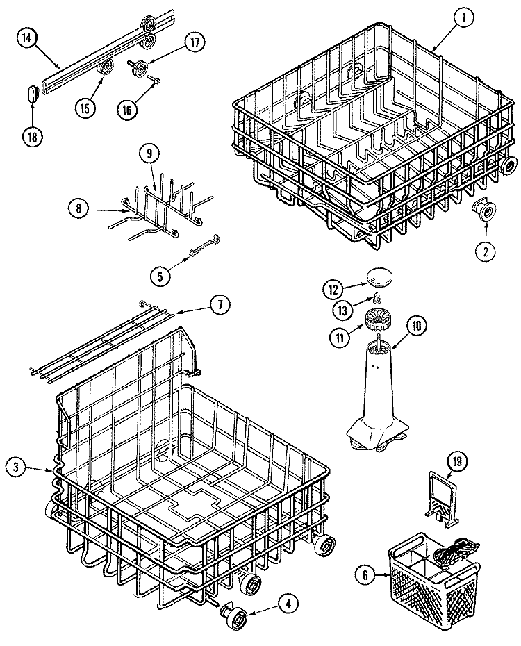 TRACK & RACK ASSEMBLY Diagram and Parts List for MDB4030AWA  Maytag Dishwasher