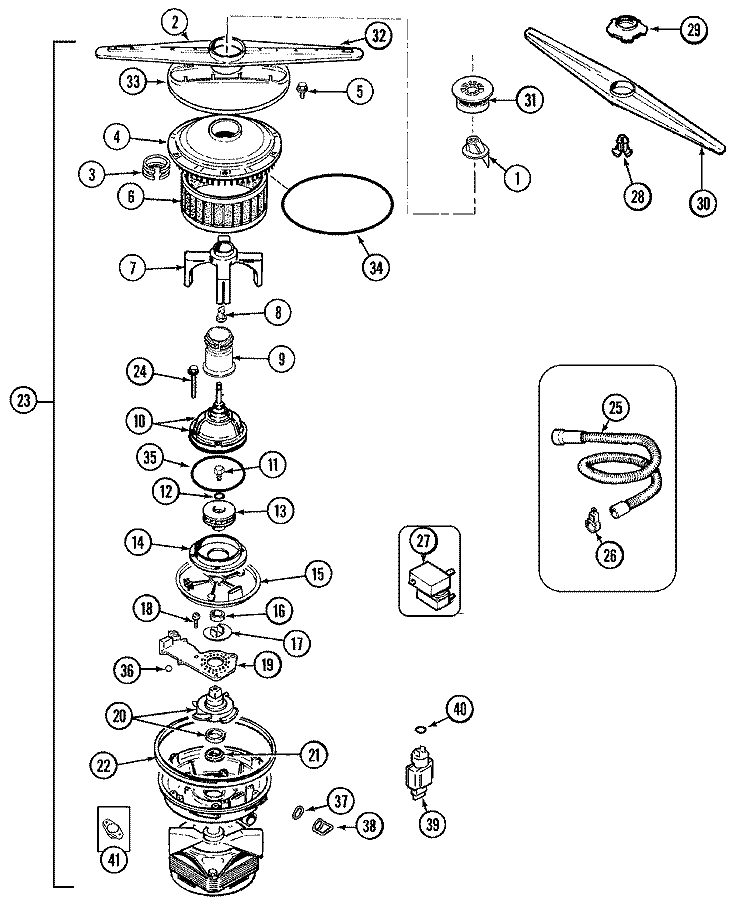PUMP & MOTOR (JDB4950AWF) Diagram and Parts List for JDB4950AWF  Jenn-Air Dishwasher