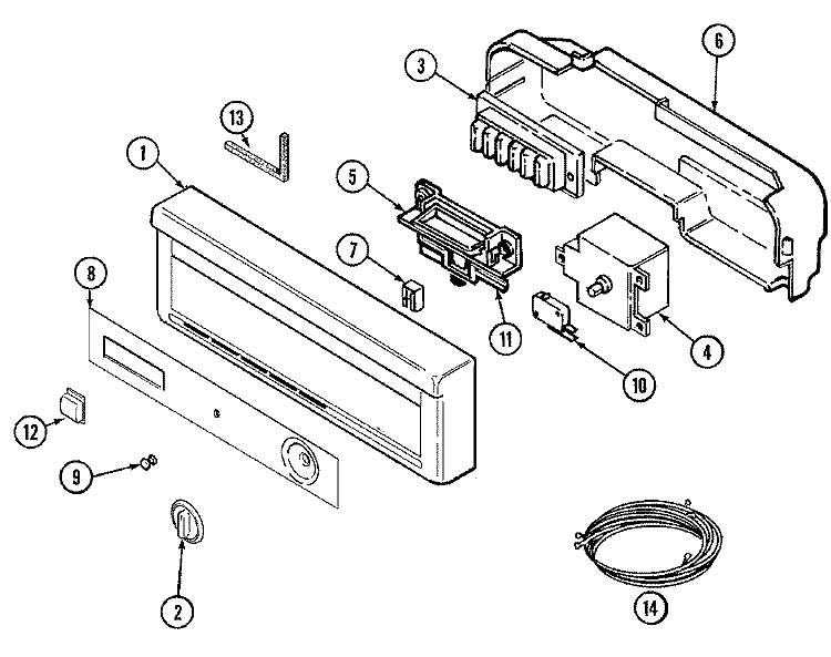 CONTROL PANEL Diagram and Parts List for PDB2420AWE  Maytag Dishwasher