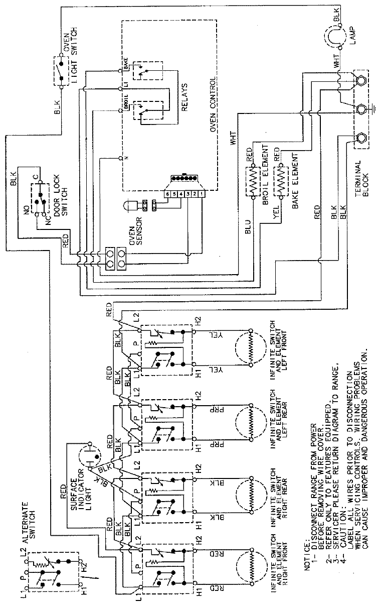WIRING INFORMATION Diagram and Parts List for CER3540AAA  Magic Chef Range