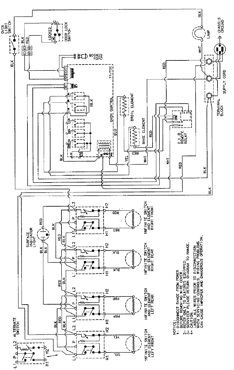 WIRING INFORMATION Diagram and Parts List for CER3540ACA  Magic Chef Range
