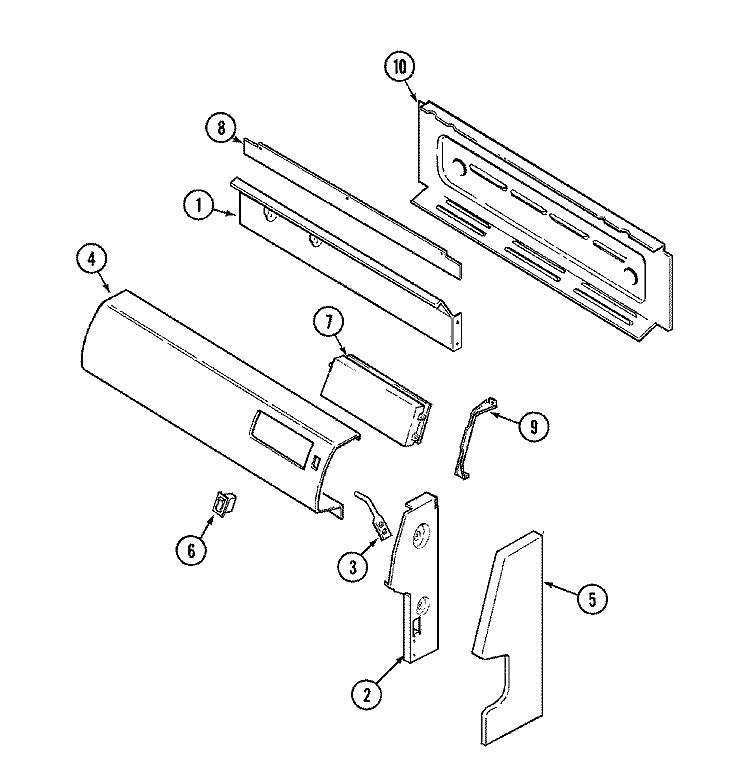CONTROL PANEL Diagram and Parts List for CGR3765ADC  Magic Chef Range