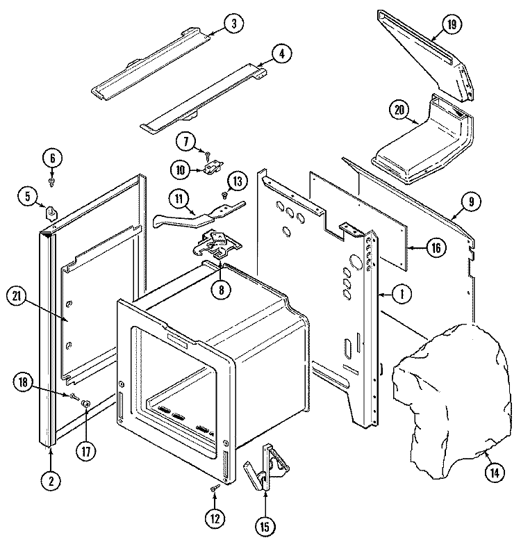 BODY Diagram and Parts List for CGR3765ADC  Magic Chef Range