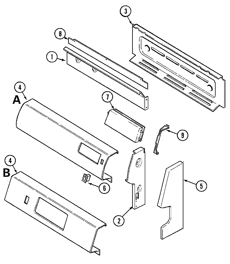 CONTROL PANEL (ADD, ADV) Diagram and Parts List for CG34700ADD  Crosley Range