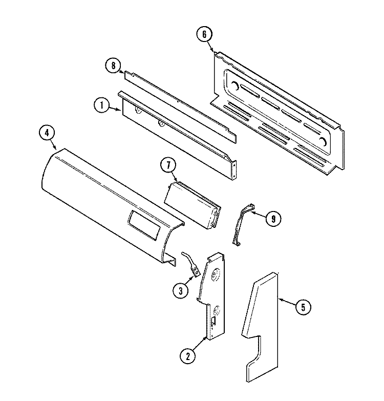 CONTROL PANEL Diagram and Parts List for CGR3510ADH  Magic Chef Range