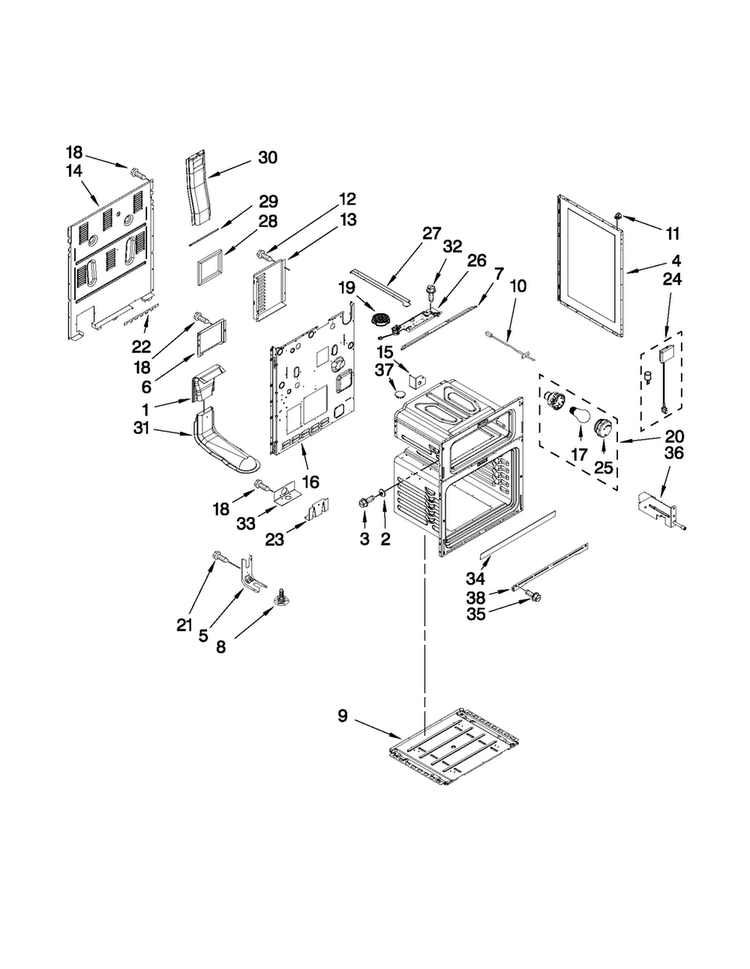 Chassis Parts Diagram and Parts List for MER6741BAB17  Maytag Range
