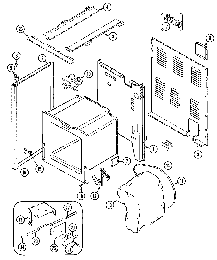 BODY Diagram and Parts List for MER5770AAA  Maytag Range