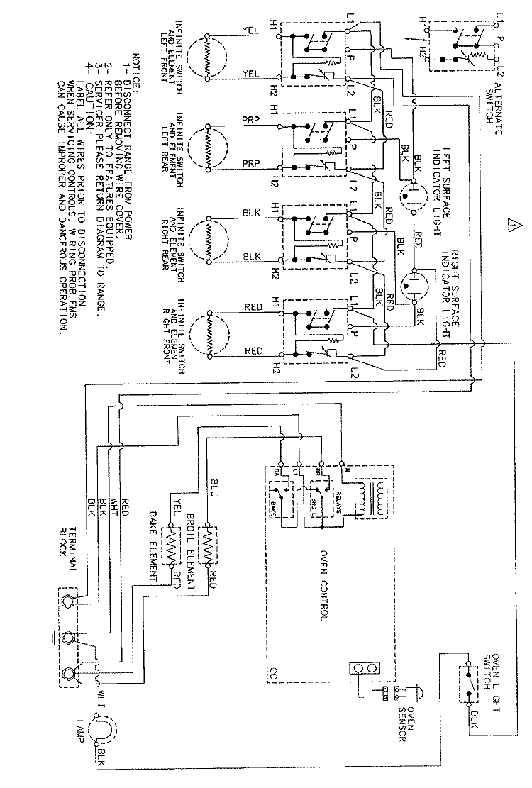 WIRING INFORMATION Diagram and Parts List for MER4530AAA  Maytag Range