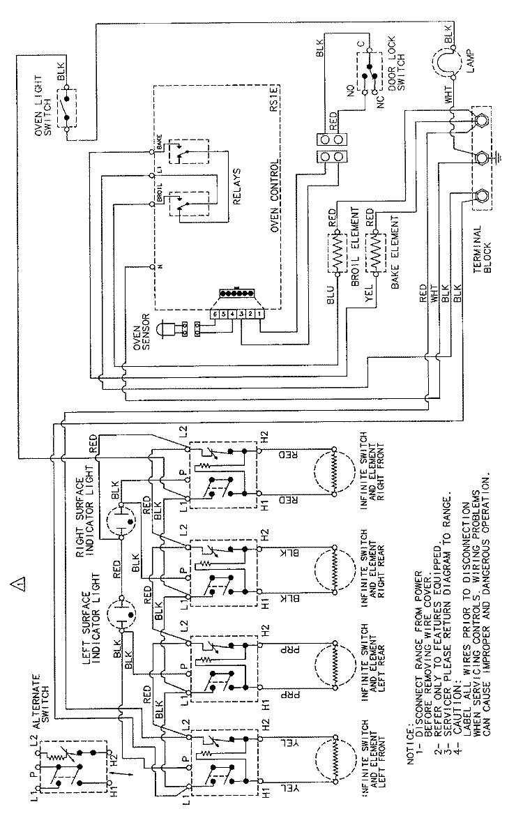 WIRING INFORMATION Diagram and Parts List for JER8500AAW  Jenn-Air Range