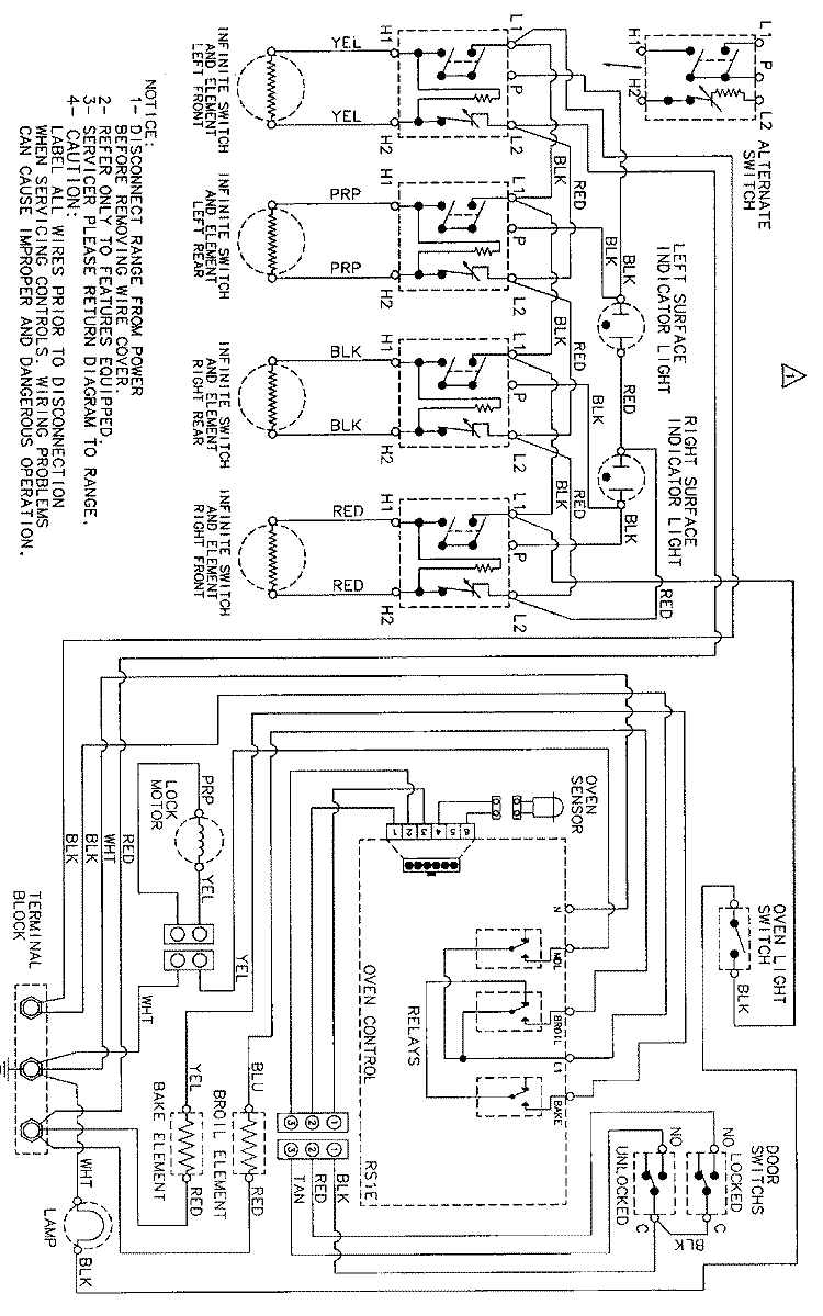 WIRING INFORMATION Diagram and Parts List for MER5550AAW  Maytag Range