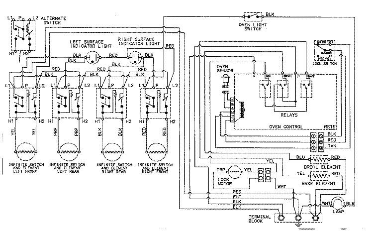 WIRING INFORMATION Diagram and Parts List for MER5550AAQ  Maytag Range