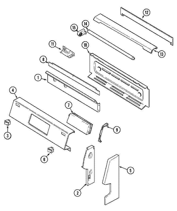 CONTROL PANEL Diagram and Parts List for JGR8750ADW  Jenn-Air Range
