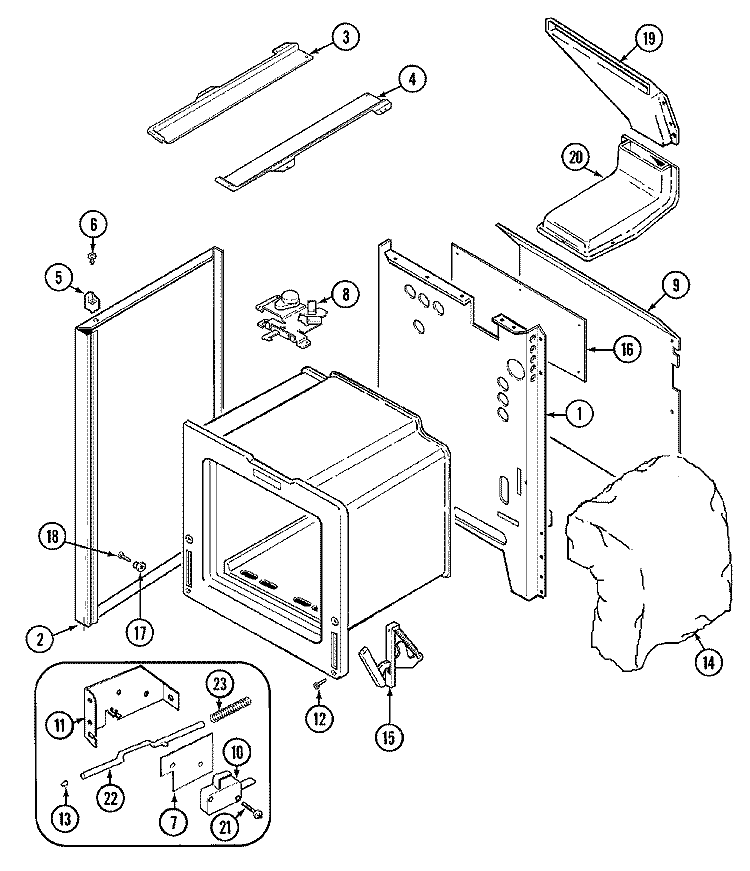 BODY Diagram and Parts List for JGR8750ADW  Jenn-Air Range