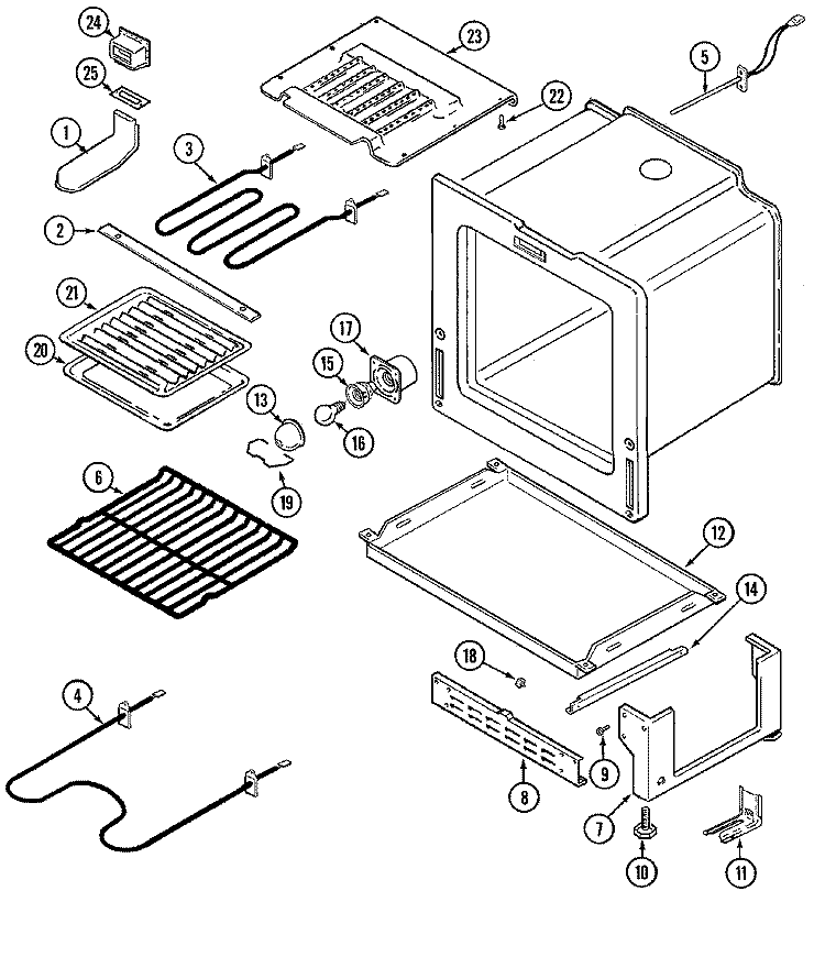 OVEN / BASE Diagram and Parts List for MER5730AAA  Maytag Range