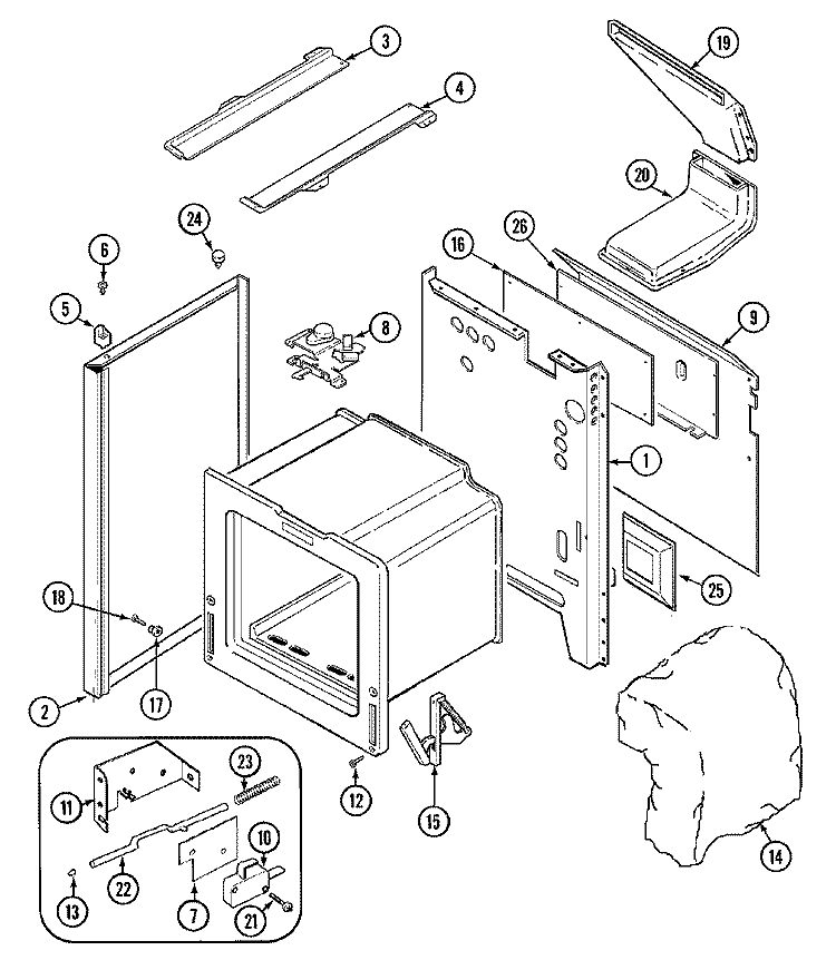 BODY Diagram and Parts List for JGR8850ADQ  Jenn-Air Range
