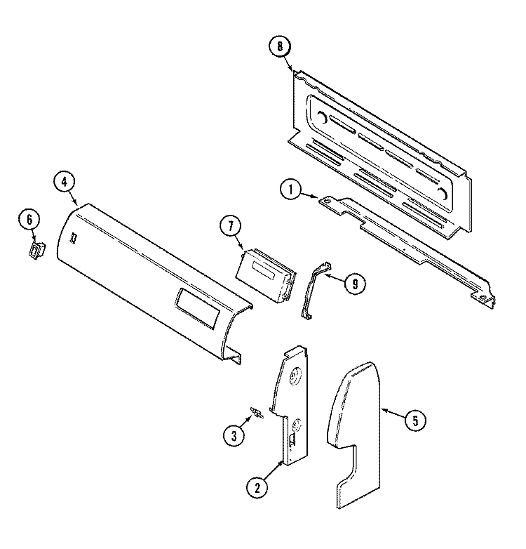 CONTROL PANEL Diagram and Parts List for GM32211XAW  Maytag Range
