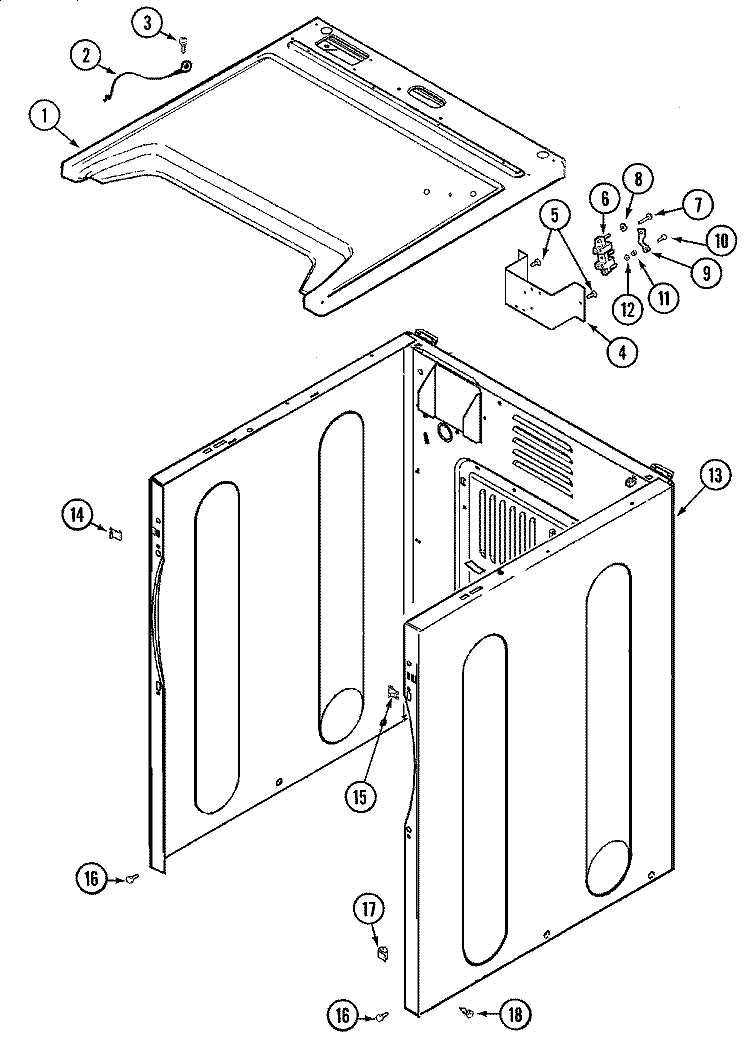 CABINET Diagram and Parts List for MDE8416AYA  Maytag Dryer