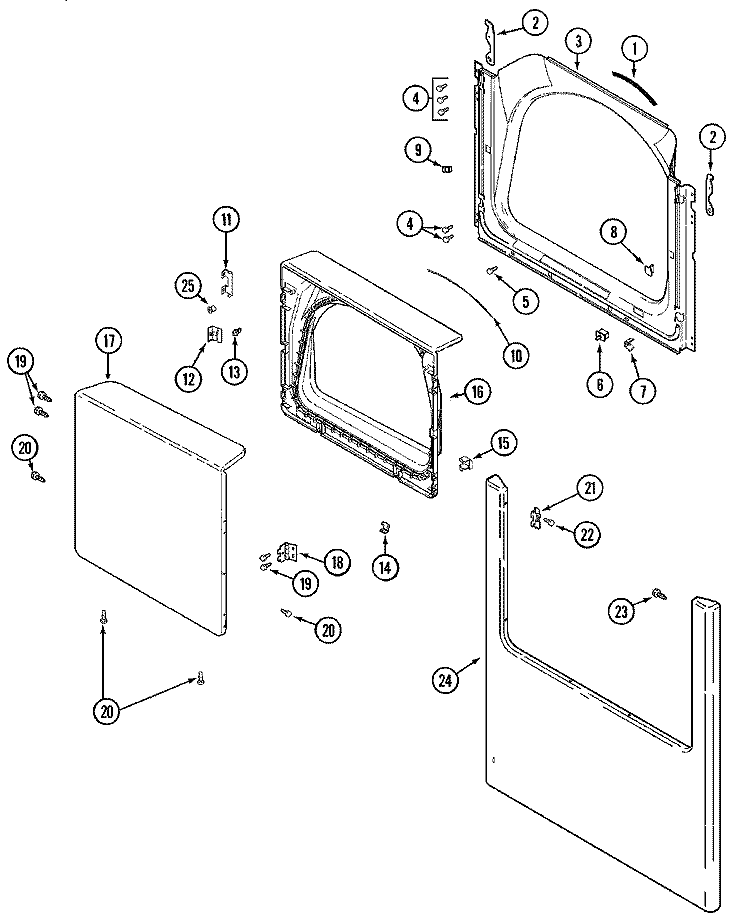 DOOR Diagram and Parts List for MDE8416AYA  Maytag Dryer