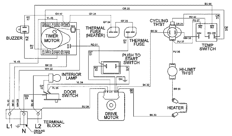 WIRING INFORMATION Diagram and Parts List for MDE8416AYA  Maytag Dryer