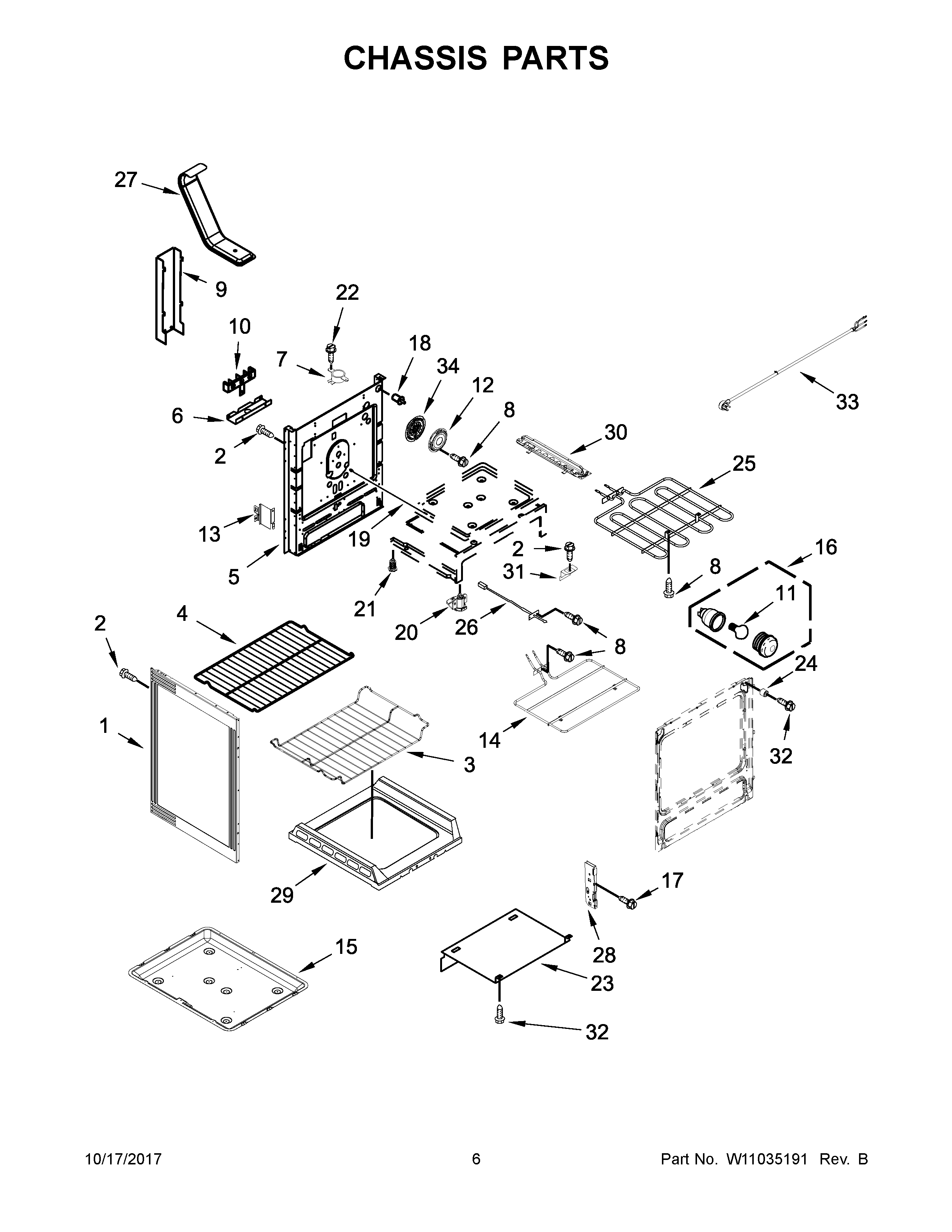 04 - CHASSIS PARTS Diagram and Parts List for YMER8800FB0  Maytag Range