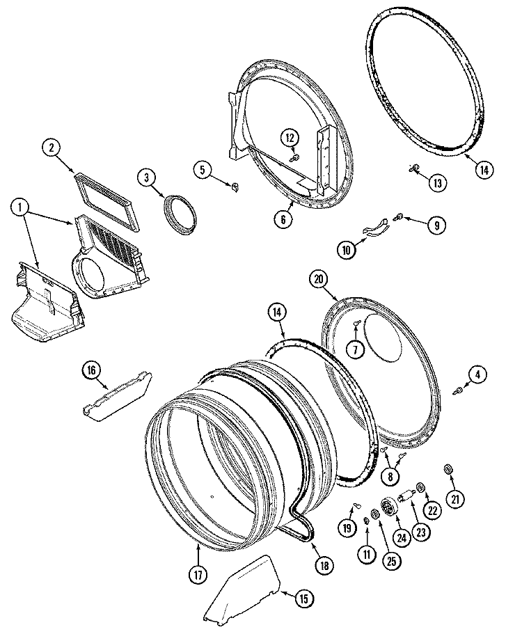 TUMBLER Diagram and Parts List for MDG16PDBGW  Maytag Dryer