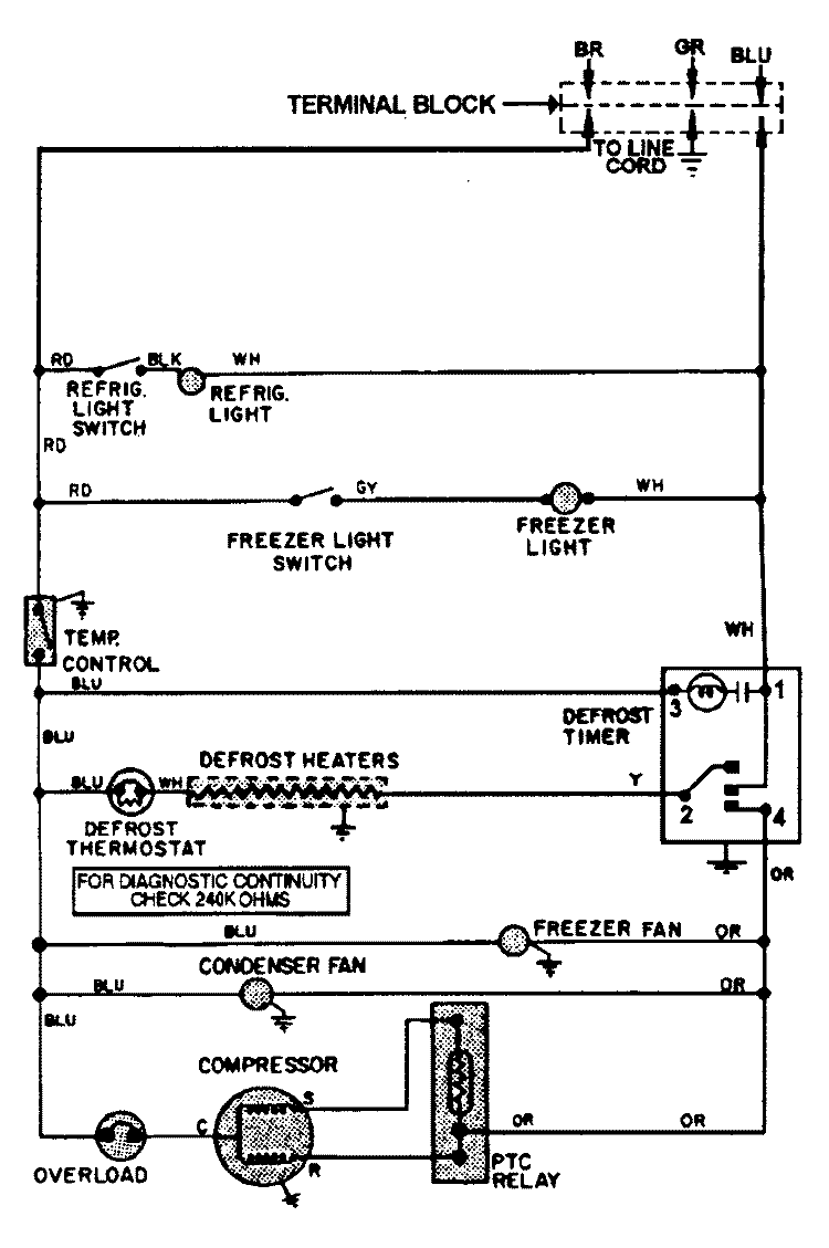 WIRING INFORMATION Diagram and Parts List for RSBS20010  Hoover Refrigerator