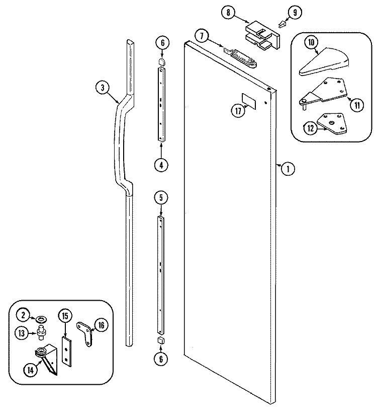 FRESH FOOD OUTER DOOR Diagram and Parts List for CSBS610D  Admiral Refrigerator