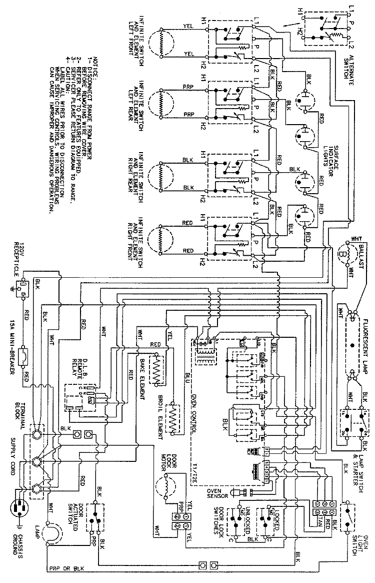 WIRING INFORMATION Diagram and Parts List for CER3760ACA  Magic Chef Range