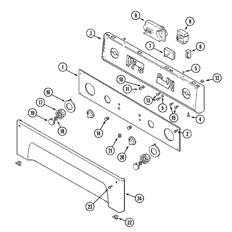 CONTROL PANEL Diagram and Parts List for MUE15MNAGW  International Dryer