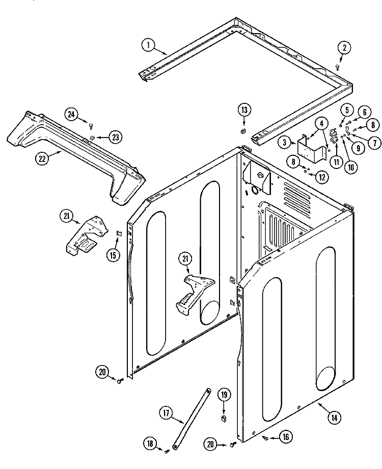 CABINET - FRONT (LOWER) Diagram and Parts List for MHE15MNAGW  International Dryer