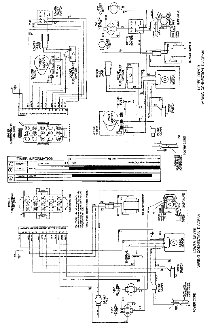 WIRING INFORMATION (GAS) Diagram and Parts List for MUG15MNAGW  International Dryer