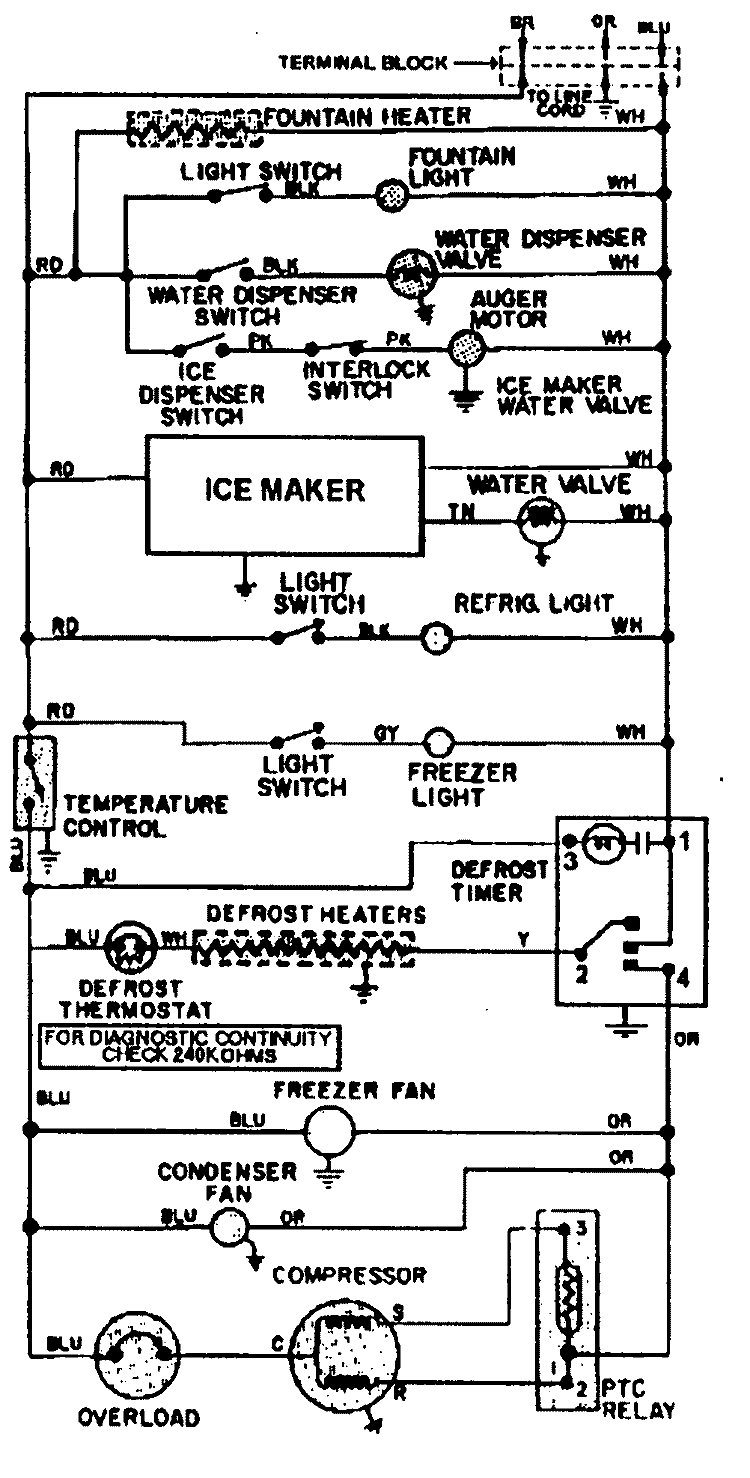 WIRING INFORMATION Diagram and Parts List for GS20C6D3EV  Admiral Refrigerator
