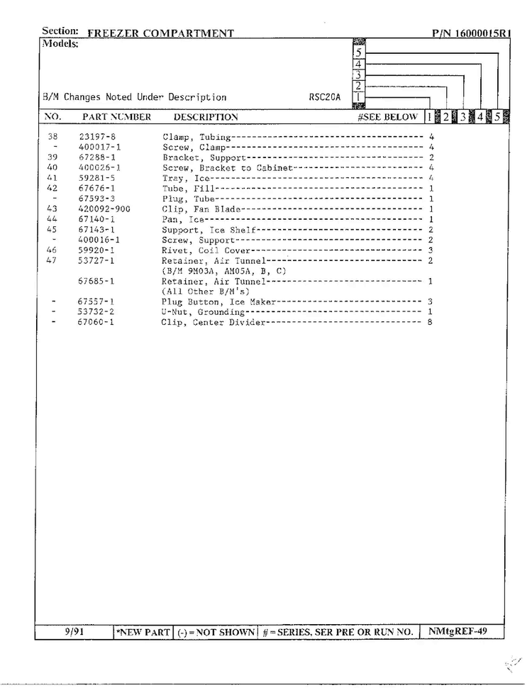 Freezer Compartment Page 3 Diagram and Parts List for 20591  Maytag Refrigerator