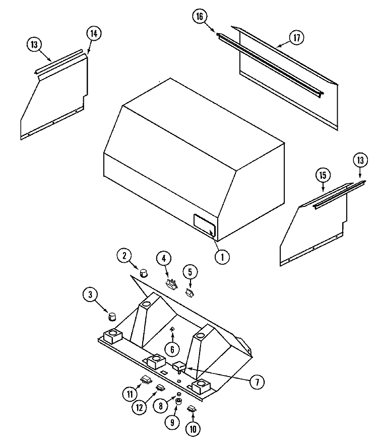 ELECTRICAL COMPONENTS Diagram and Parts List for JXT9048ADP  Jenn-Air Range Hood