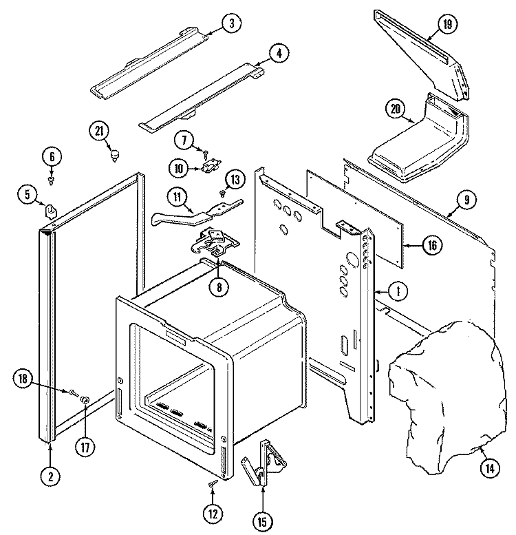 BODY Diagram and Parts List for MGR5730ADQ  Maytag Range