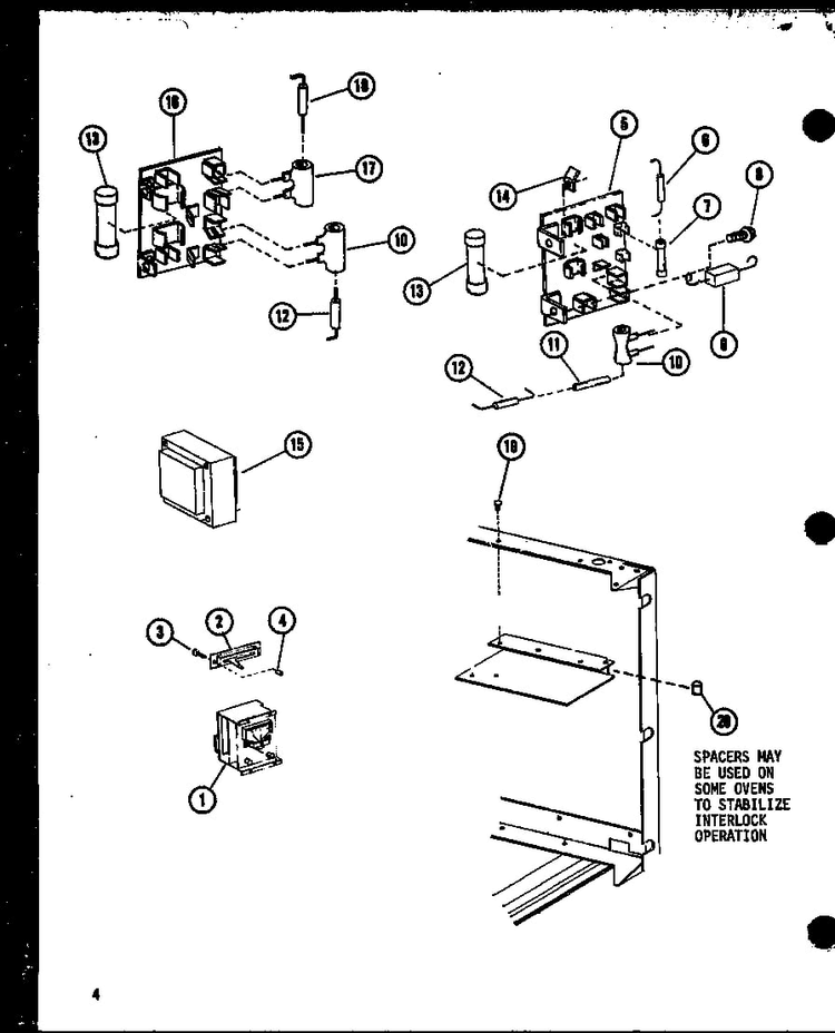 Transformer/fuse Diagram and Parts List for R0-24-8 P73917-2M Amana Microwave