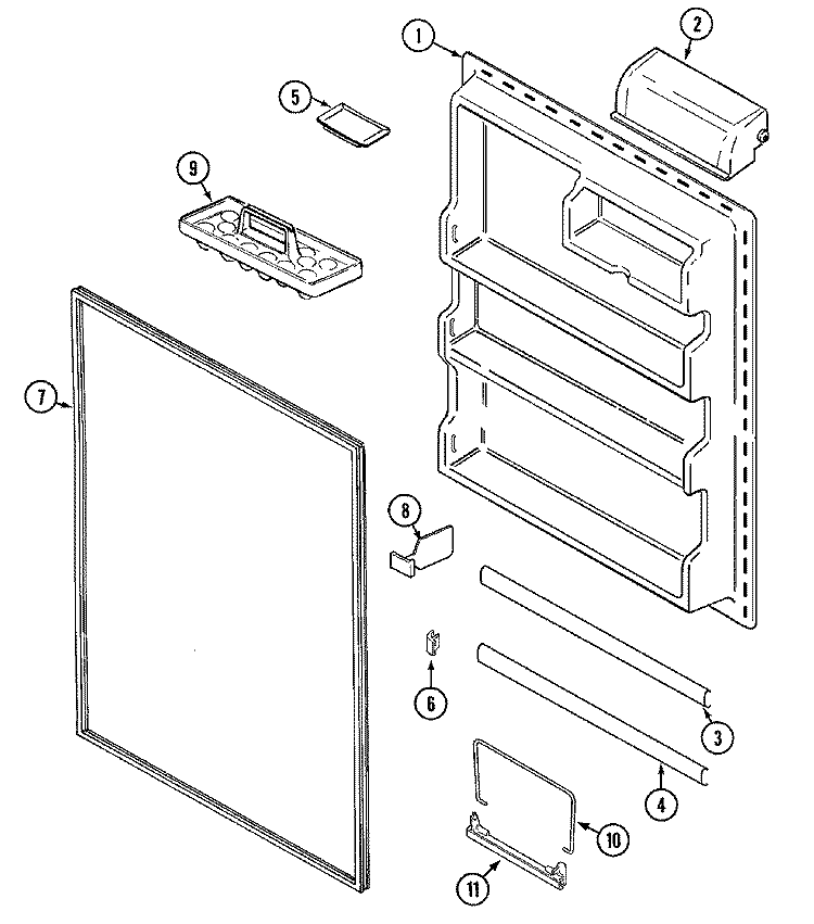 FRESH FOOD INNER DOOR (BISQUE) Diagram and Parts List for GT1916PXCQ  Crosley Refrigerator