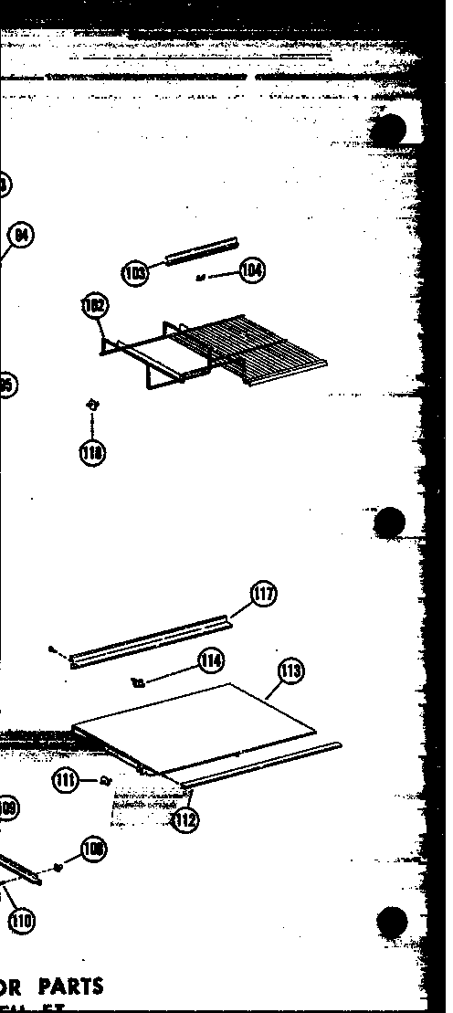 Interior Parts 16 Cu. Ft. Diagram and Parts List for T16N-P60236-48W  Amana Refrigerator