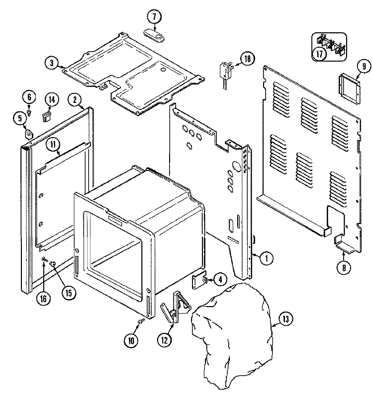 BODY Diagram and Parts List for MER4530ACH  Maytag Range