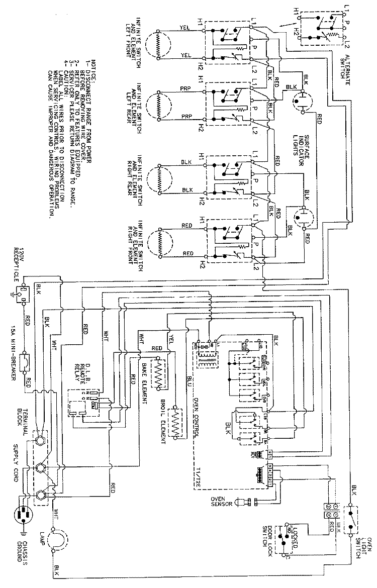 WIRING INFORMATION Diagram and Parts List for MER5530ACW  Maytag Range