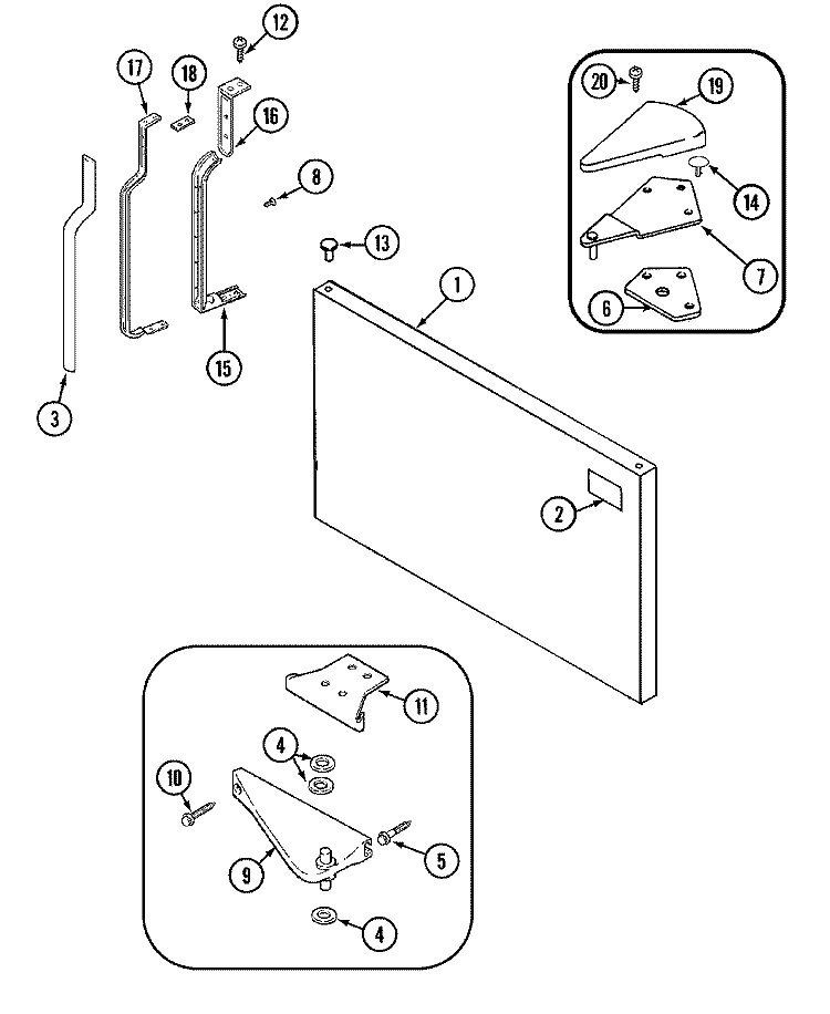 FREEZER OUTER DOOR Diagram and Parts List for GT2128PDCW  Amana Refrigerator