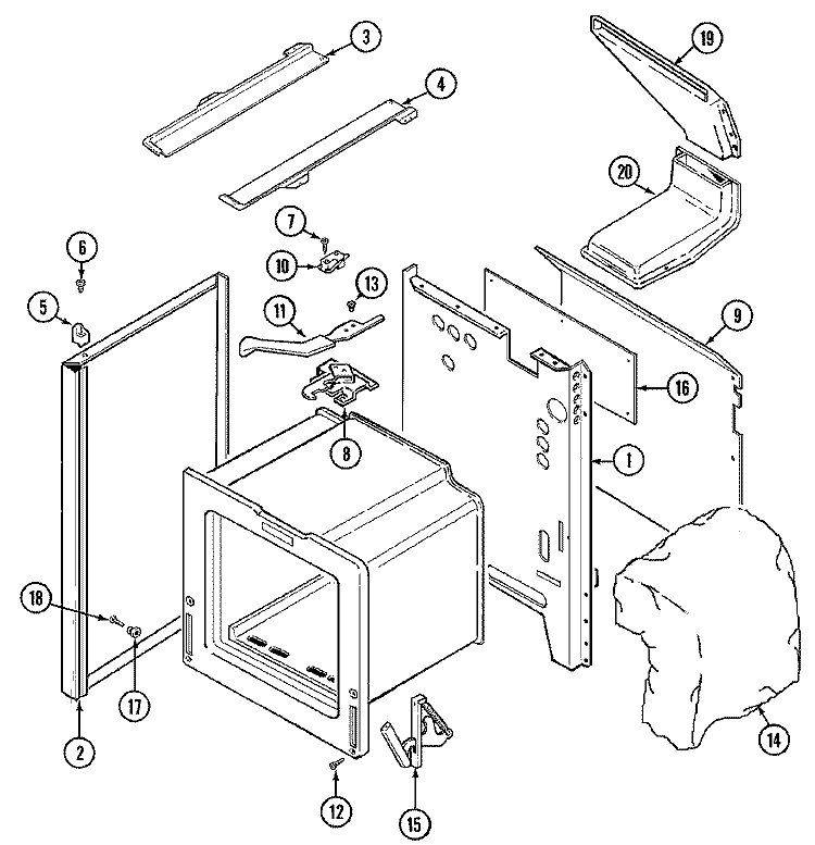 BODY (ADA, ADH, ADL, ADQ, ADW) Diagram and Parts List for MGR5729ADQ  Maytag Range