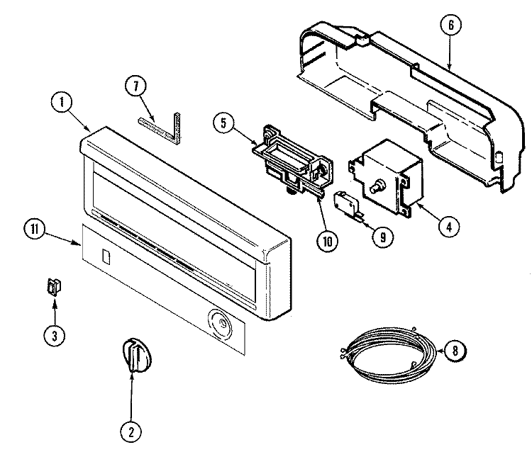 CONTROL PANEL Diagram and Parts List for PDB1100AWE  Maytag Dishwasher