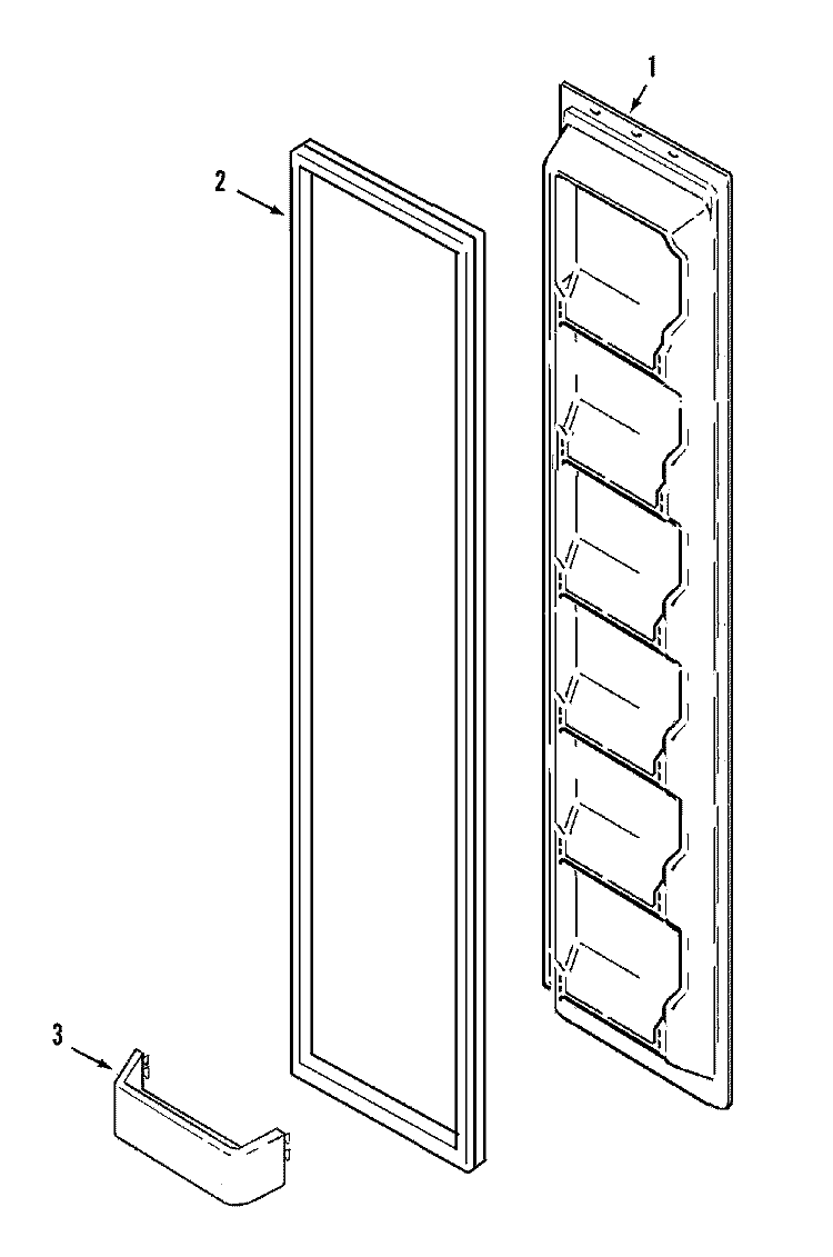 FREEZER INNER DOOR Diagram and Parts List for PSB2352GRW  Maytag Refrigerator