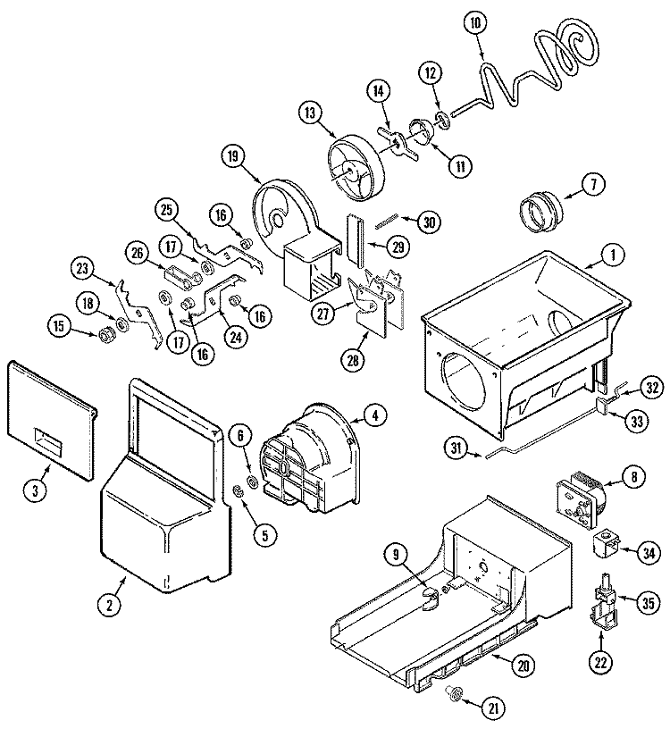 ICE BIN (REV 10) Diagram and Parts List for ASD2514ARW  Admiral Refrigerator
